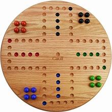 Marbles Board Game 14 Inch Diameter 4 Player Hand Painted Holes