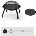 Fire Pit, Outdoor Folding Fire Pit,Portable Outdoor Brazier, Firepit With Carry Bag, Spark Screen & Poker, Pack Grill, Folding Legs For Camping,