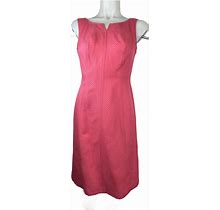 Talbots Sheath Dress Jackie O Style Pink Lined 2 Petite Cotton Silk