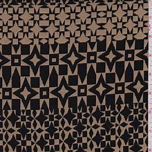 Sandy Tan/Black Geo Jacquard Double Knit Fabric By The Yard (Rayon/Polyester/Lycra)