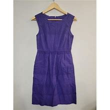 J. Crew Dresses | J Crew Women's Dress Size 0 Royal Purple Eyelet Crochet Sleeveless | Color: Purple | Size: 0