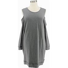 Torrid Dresses | Nwt Torrid Gray Terry Cold Shoulder Sheath Sweatshirt Dress Plus Size 3X 22/24 | Color: Gray | Size: 3X