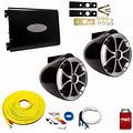 Wet Sounds Icon8b-X Black 8" Tower Speakers With Arc Audio Ks-300.2 Amplifier With Wiring Kit