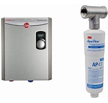 Rheem RTEX-18 18Kw 240V Electric Tankless Water Heater, Small, Gray & 3m Aqua-Pure Whole House Scale Inhibition Inline Water System AP430SS