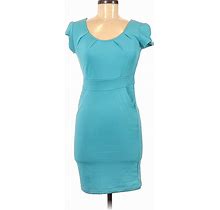 Appropriate Behavior Casual Dress - Bodycon: Blue Solid Dresses - Women's Size 8