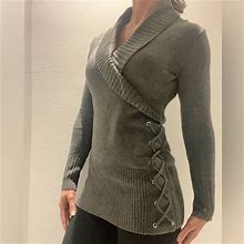 Venus Sweaters | Surplice Long Sleeve Sweater | Color: Gray | Size: Xs