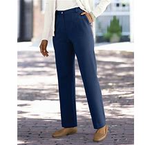 Appleseeds Women's Washable Gabardine Pants - Blue - 16 - Petite