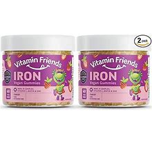 Vitamin Friends - Iron Supplements For Kids (2 Pack) B-Complex, Vitamin C, Zinc, Biotin - Iron Gummies Support Healthy Body Function Iron Levels - Ve