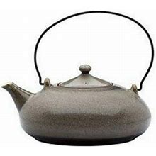 Oneida L6753059861 14 Oz Rustic Chestnut Porcelain Teapot With Metal Handle Brown