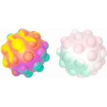 Appash 2PC Pop It Fidget Push Pop Ball Stress Anxiety Pressure Relieving Sensory Silicone Bubble Toys[Soft Material][Pop Its-Balls][Multicolor/Pink]