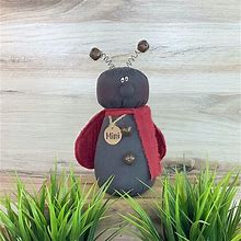 Honey And Me, Lady Bug Doll, Lady Bug Decor, Soft Sculpture Doll, Summer Decorations, Spring Decor For Home, Whimsy Decor, Mimi The Ladybug