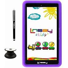 Linsay 7" Kids Tablets 2GB RAM 32Gb Android 12 Wifi Tablet For Kids, Camera, Apps, Games, Learning Tab For Children With Purple Kid Defender Case, Pop