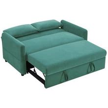 Latitude Run® 57" Futon Loveseat Sleeper Sofa Wood/Velvet In Gray/Blue/Black | 33 H X 57 W X 34 D In | Wayfair 298B5f361a0b76a1b59b843764662ca1