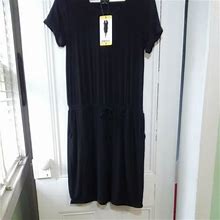 32 Degrees Cool Black T-Shirt Dress Sun Dress Knit Dress Womens Small