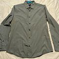 H&M Shirts | Slim Fit Grey H&M Button Down Dress Shirt Large Import | Color: Gray | Size: L
