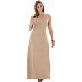 Plus Size Women's Denim Maxi Dress By Jessica London In New Khaki (Size 36)
