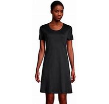 Lands' End Petite Lands' End Supima Cotton Short Sleeve Short Nightgown, Women's, Size: Large Petite, Black