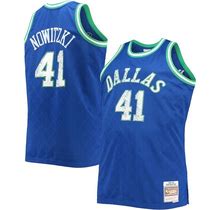 Men's Dirk Nowitzki Mitchell & Ness Blue Dallas Mavericks Big Tall 1998/99 NBA 75th Anniversary Diamond Swingman Jersey Size: 3XT