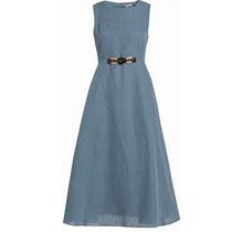 Max Mara Women's Amelie Belted Fit & Flare Dress - Sky Blue - Size 10