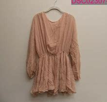 Love Shack Fancy Women's Xs Pink Long Sleeve Mini Dress 100% Silk