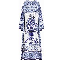 Dolce & Gabbana - Majolica-Print Silk Dress - Women - Silk - 36 - Blue