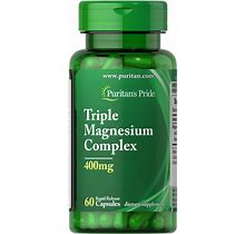 Puritan's Pride Triple Magnesium Complex 400 Mg | 60 Rapid Release Capsules