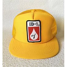 Vintage Trucker Hat ID-1 PATCH LOGO Snap Mesh Back Cap Adjustable M/L Excellent