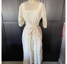 Handmade Women's A-Line Dress - Cream - 12