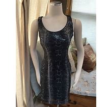 Muse For Boston Proper Sequined Snakeskin Sheath Dress 4 Excellent