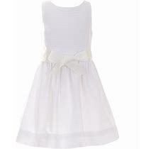 Polo Ralph Lauren Little Girls 2T-6X Sleeveless Ottoman-Ribbed Cotton Flower Girl Dress, , White2t