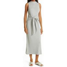 Vince Tie Front Sleeveless Knit Dress In Fog Gray Womens Size S Small