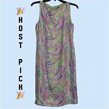 Ralph Lauren Dresses | Ralph Lauren Green Purple Paisley Print Lined Sleeveless Silk Dress | Color: Green/Purple | Size: 2