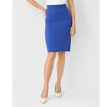 Ann Taylor Ottoman Seamed Pull On Pencil Skirt Size 2XS Dazzling Blue Women's