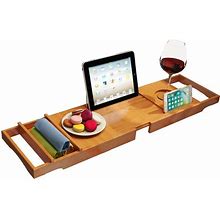 Wine Rack Stackable Wine Rack Premium Bamboo Bath Tray Rack Gorgeous Extendable Bathtub Caddy With Wine Glass Holder And iPad Holder/Book Rest 75-109