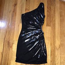 Forever 21 Dresses | Black One Shoulder Open Side Mini Dress | Color: Black/Silver | Size: S