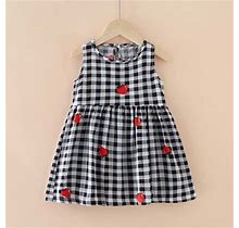 Echfiprom Birthday Dresses For Girls Toddler Little Girls Floral Black Sleeveless Casual Dress Size6m-7T