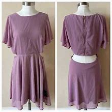 Lulus Chiffon Open Back Dress Size Large Purple 5778