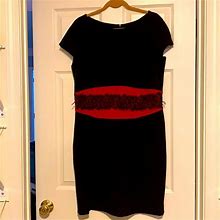 Danny & Nicole Dresses | Danny & Nicole Little Black Dress With Lace Detail | Color: Black/Red | Size: 14