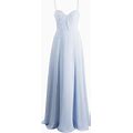 Marchesa Notte Bridesmaids Twist-Detail Floor-Length Dress - Blue