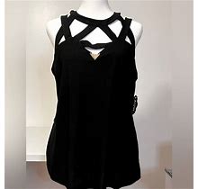 Nine West Tops | Nine West Black Top Strappy Add Jacket For Office Remove It For A Night Out New | Color: Black | Size: L