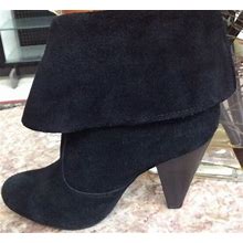 Mia Black Suede Fashion Ankle Boots Size 8