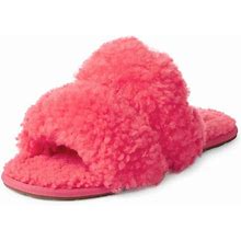 Ugg Maxi Curly Scuffetta Women's Sheepskin Slippers In Pink Glow Size