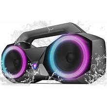 KMAG Portable Bluetooth Speaker - IPX7 Waterproof Wireless Speakers With 80W Loud Hifi Stereo Sound, 24H Playtime, Dynamic Light, Deep Bass, Dual