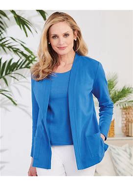 Draper's & Damon's Women's Soft Knit Cardigan - Blue - XL - Misses