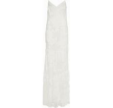 Galvan, Bridal Frida Devoré Gown, Women, White, US 12, Dresses, Silk