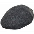 Jaxon Hats Cosmo Herringbone Plaid Wool Blend Ivy Cap: SIZE: L Gray