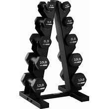 Holahatha 2, 3, 5, 8, And 10 Pound Neoprene Dumbbell Free Hand Weight Set With Rack, Ideal For Home Exercises To Gain Tone And Definition, Pastel