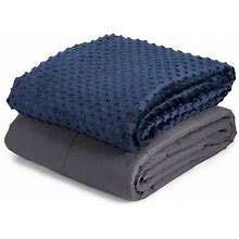 Gymax 15Lbs 60"X 80" Weighted Blanket Sleeping Removable Soft Crystal Cover W/ Glass Bead