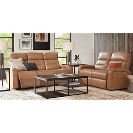 Rooms To Go Sierra Madre Saddle Leather 5 Pc Living Room With Reclining Sofa