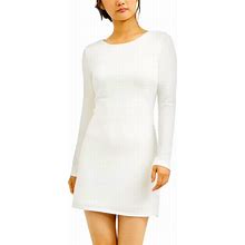 B Darlin Dresses | Long Sleeve Glitter Dress | Color: White | Size: 13J